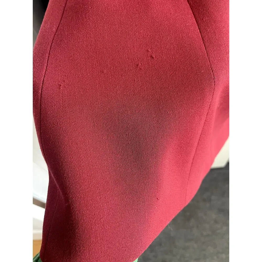Lagerfeld Wmns Sz 38 Vintage 90s Maroon Fitted Blazer Retro Vintage Cool Work